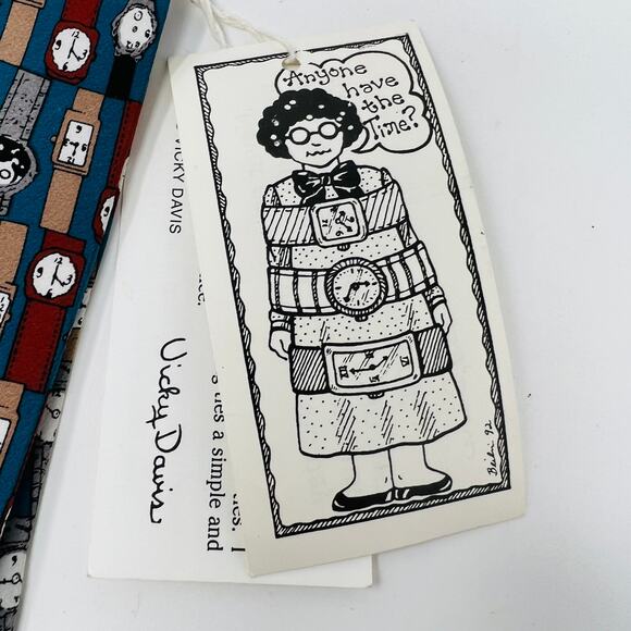 NEW! Vicky Davis Anyone Have the Time? Tie Teal Brown - Picture 3 of 5